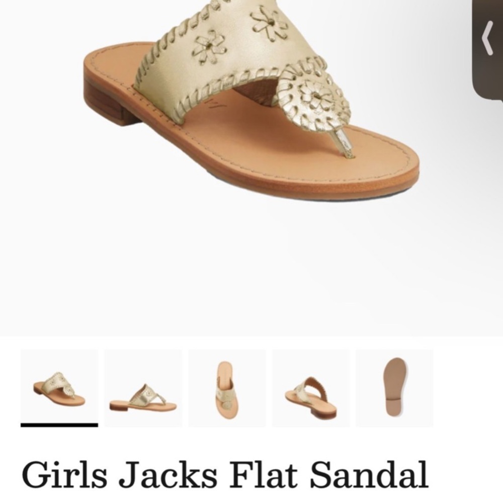 Jack Rogers Girls Gold Flat Sandal